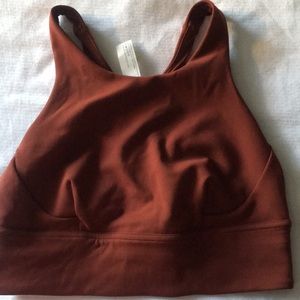 Lululemon Wunder Train Bra Longline brown color